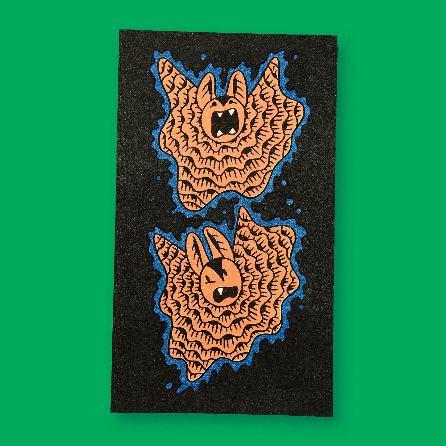 Gliding Bats Print Set - 2 Risograph prints