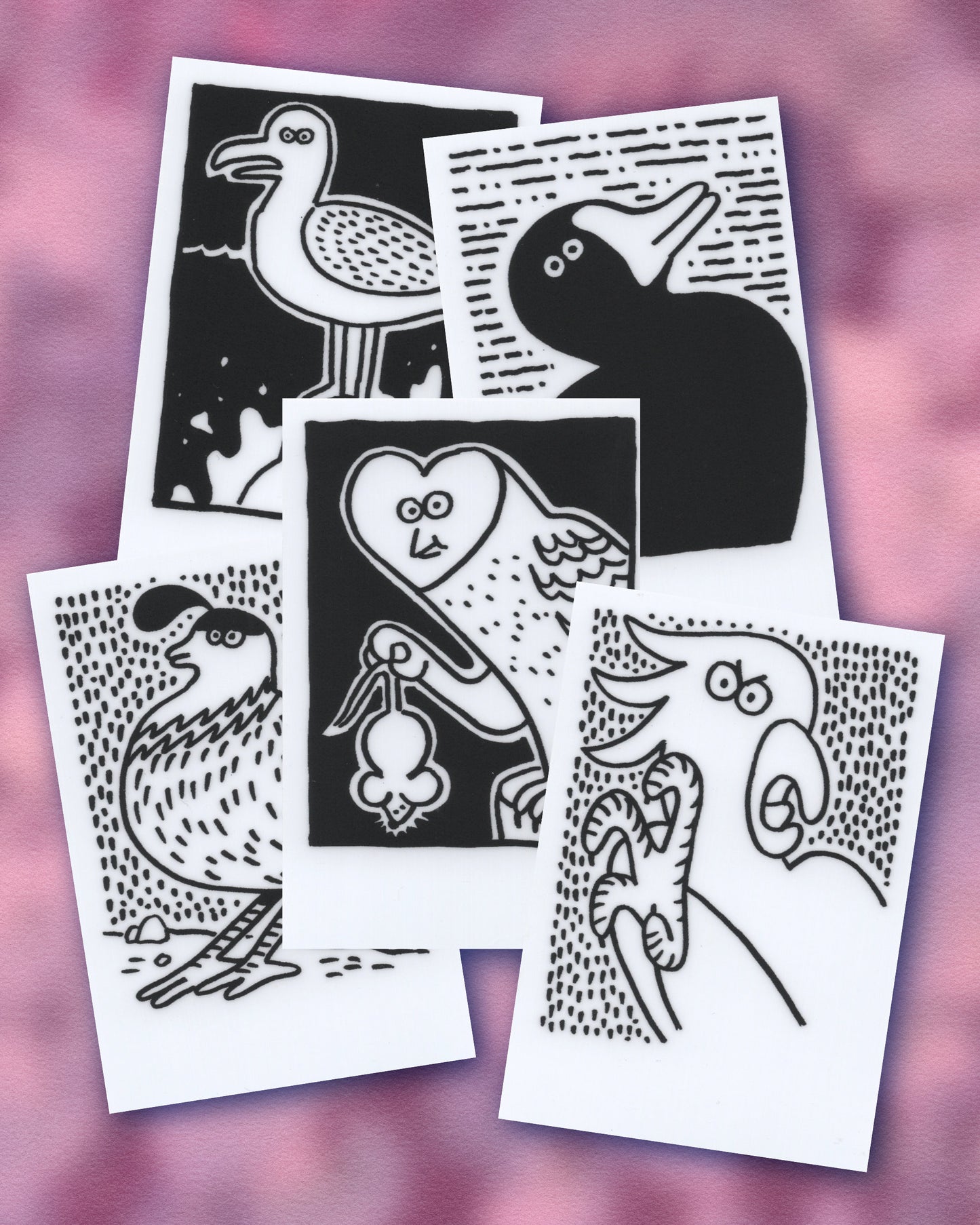 Five Bird Stickers