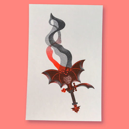 A Rumored Blade "Creature of the Night" - Risograph print
