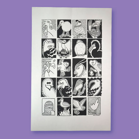 Byrds Poster - Risograph print